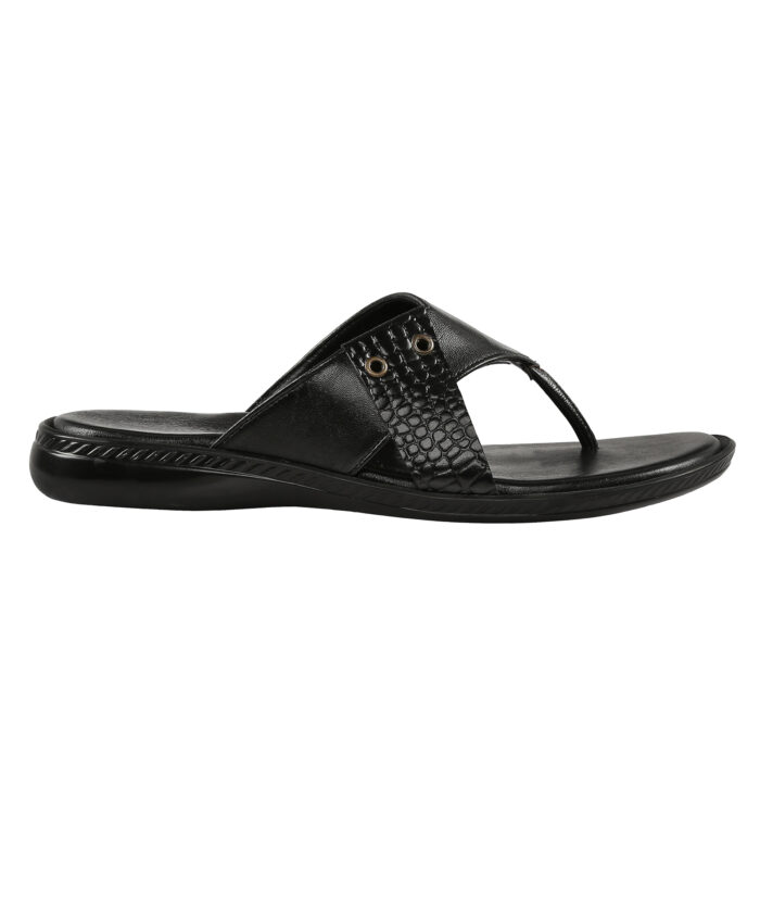 Black Leather Slippers - Image 2