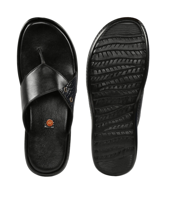 Black Leather Slippers - Image 4