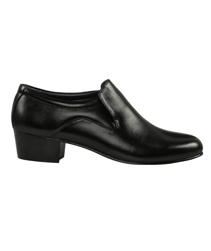 Black Leather Slip On Shoes - Image 2