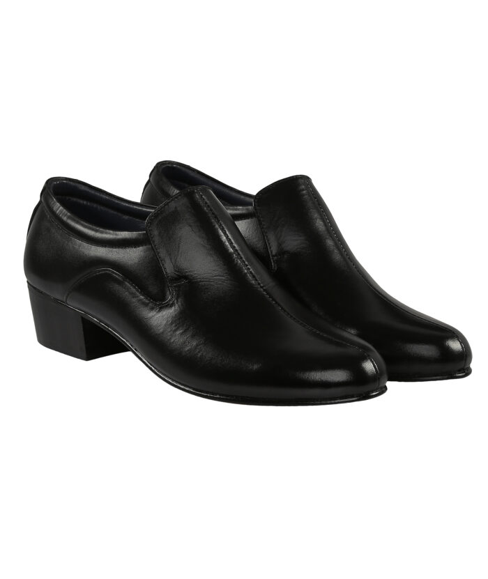 Black Leather Slip On Shoes - Image 5