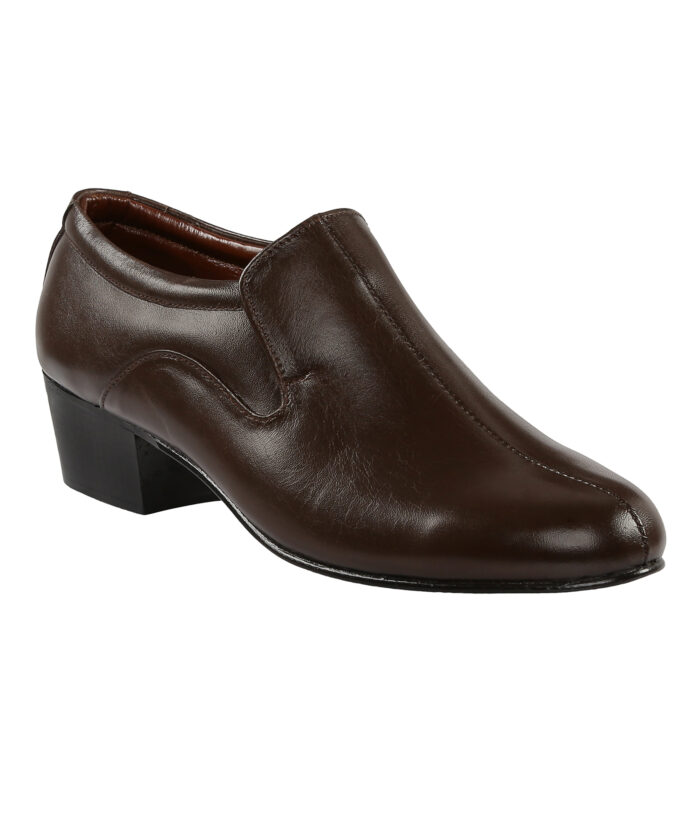 Brown Leather Slip On Shoes