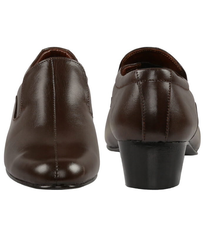 Brown Leather Slip On Shoes - Image 3