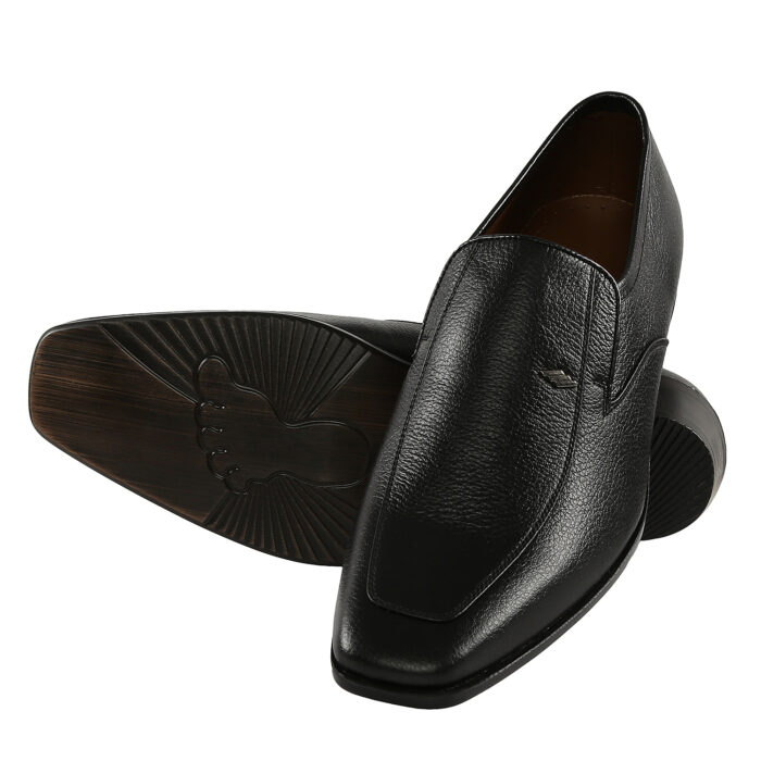 Black Leather Slip On Shoes - Image 7