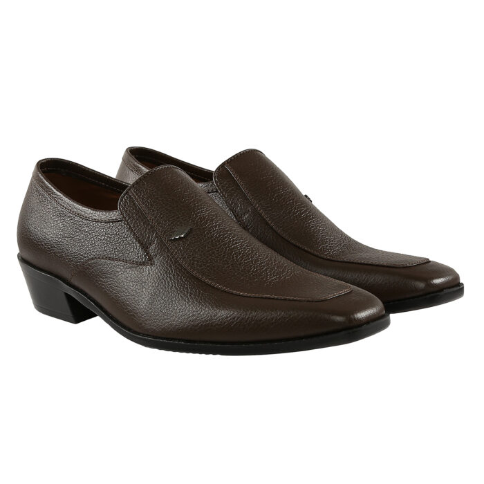 Brown Leather Slip On Shoes - Image 4