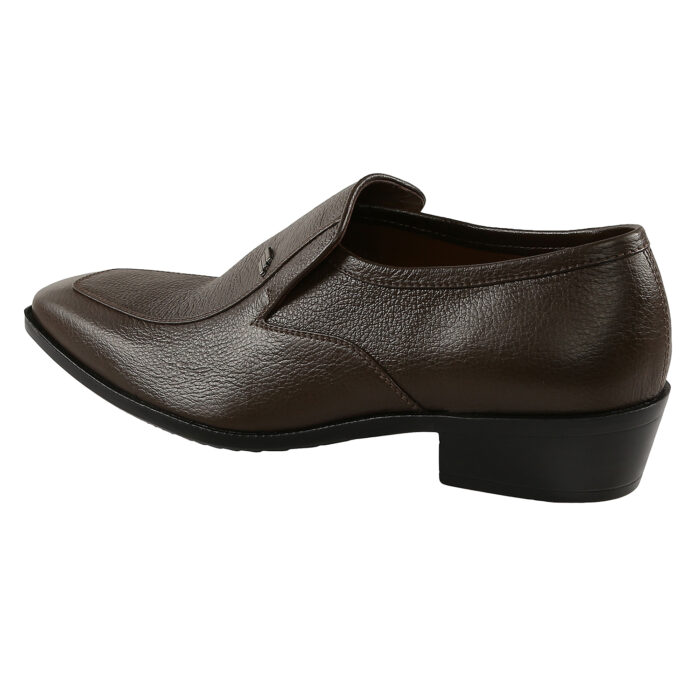 Brown Leather Slip On Shoes - Image 3