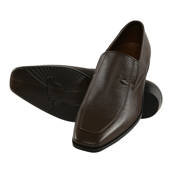 Brown Leather Slip On Shoes - Image 2