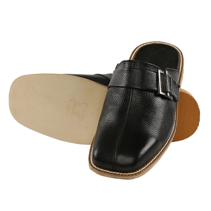 Black Leather Sole Sandals - Image 7