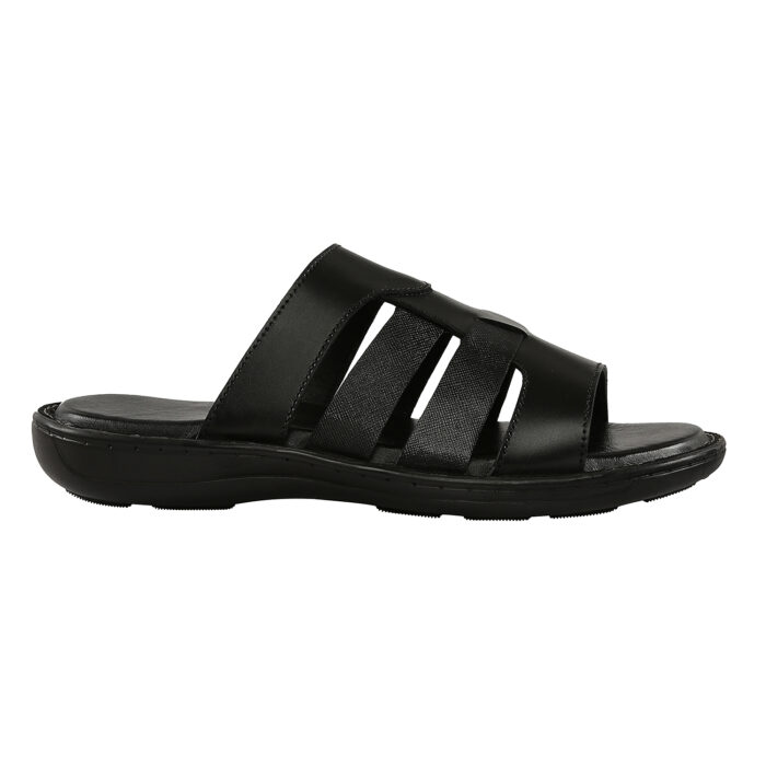 Black Leather Sandals - Image 2