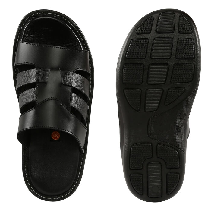 Black Leather Sandals - Image 4