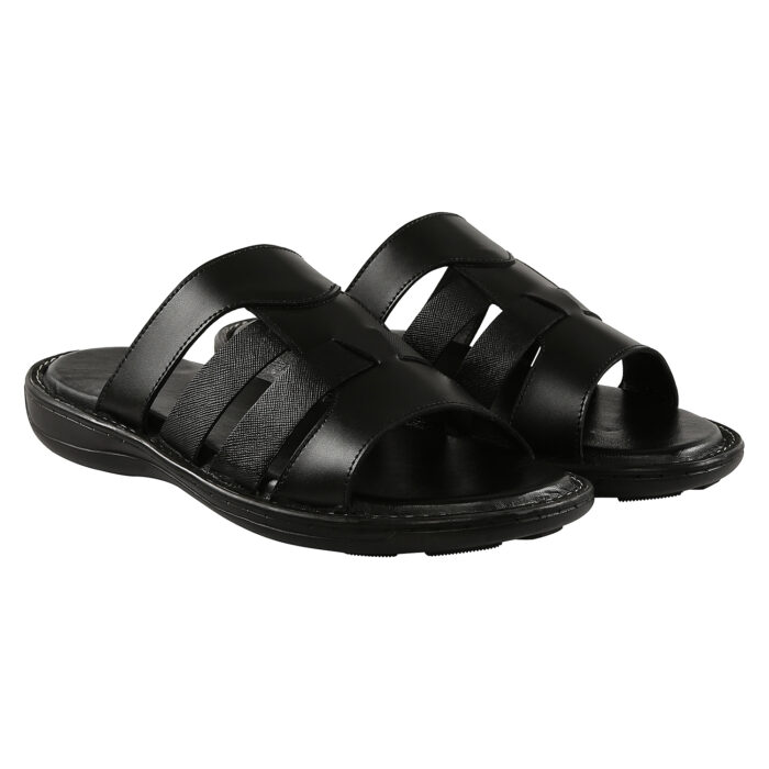 Black Leather Sandals - Image 5