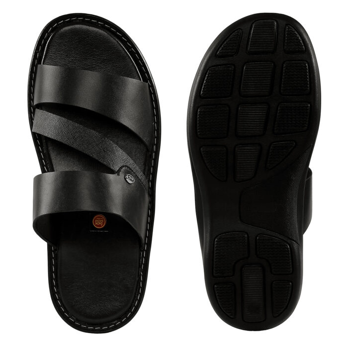 Black Leather Sandals - Image 4