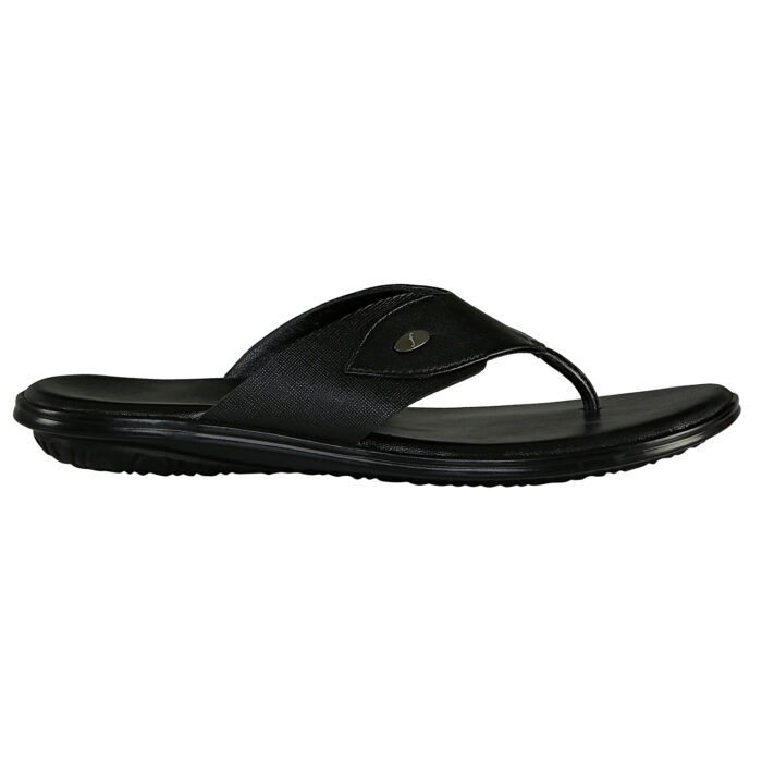 Black Leather Sandals - Image 2