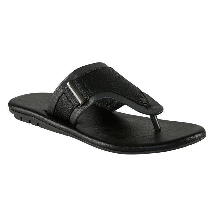 Black Leather Slippers