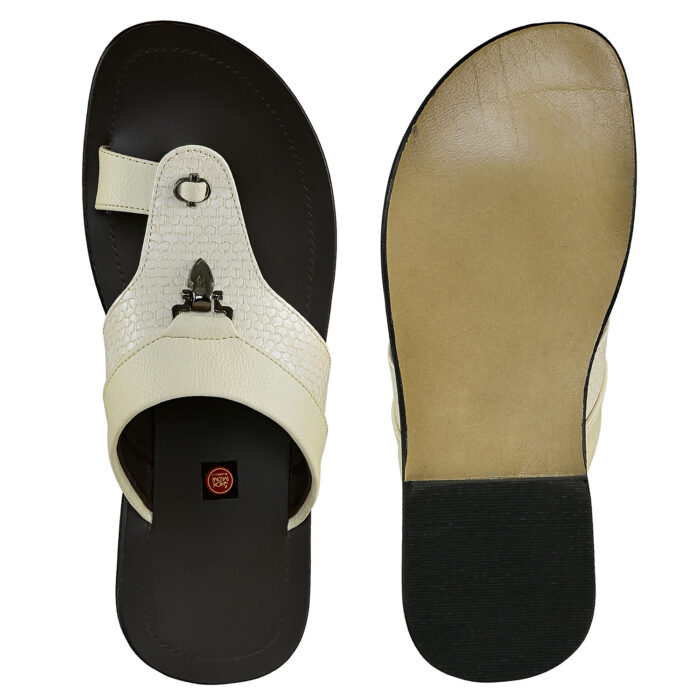 Beige Leather Sole Slippers - Image 6