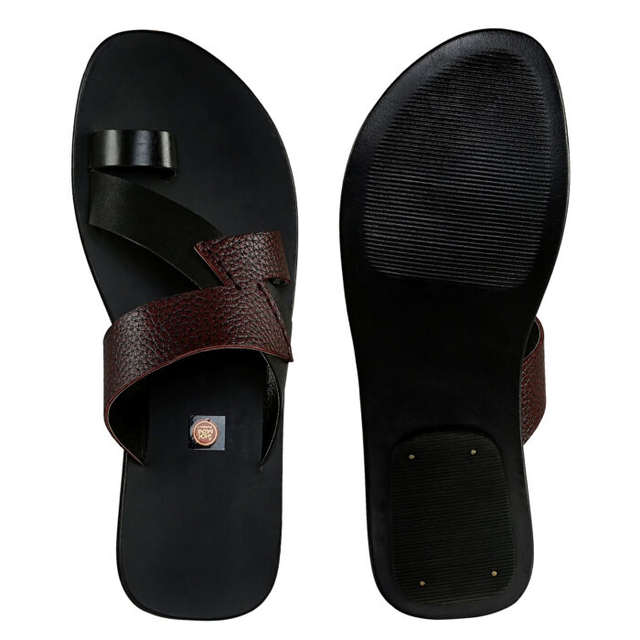 Black Leather Sole Sandals - Image 3