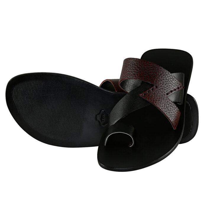 Black Leather Sole Sandals - Image 4