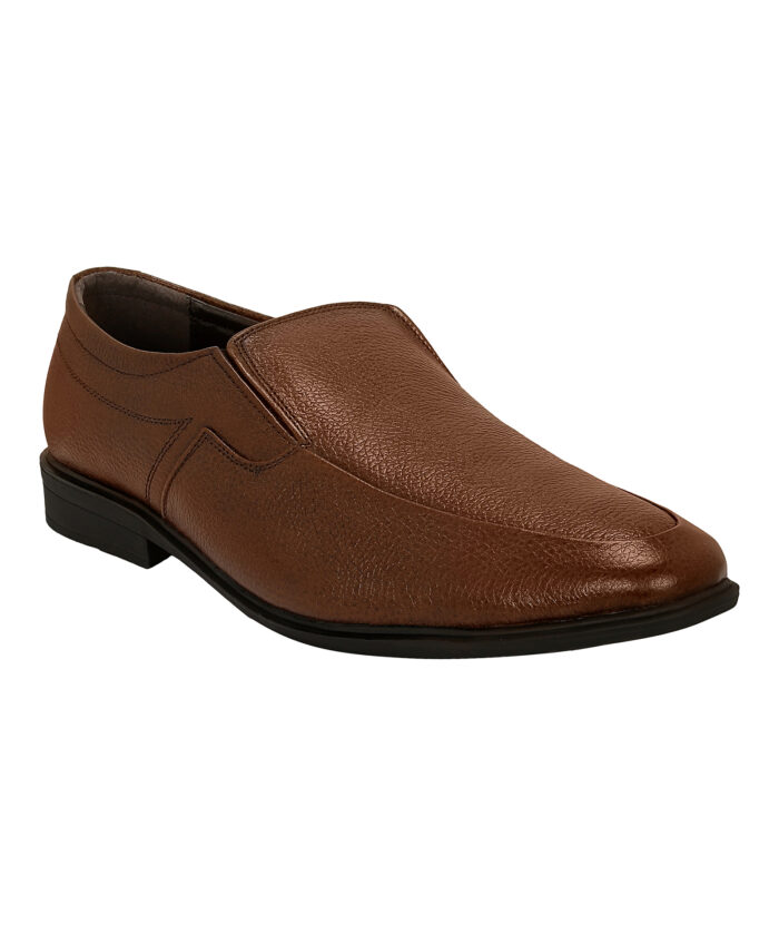 Brown Leather Slip On Shoes