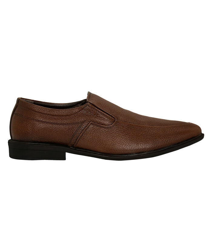 Brown Leather Slip On Shoes - Image 2