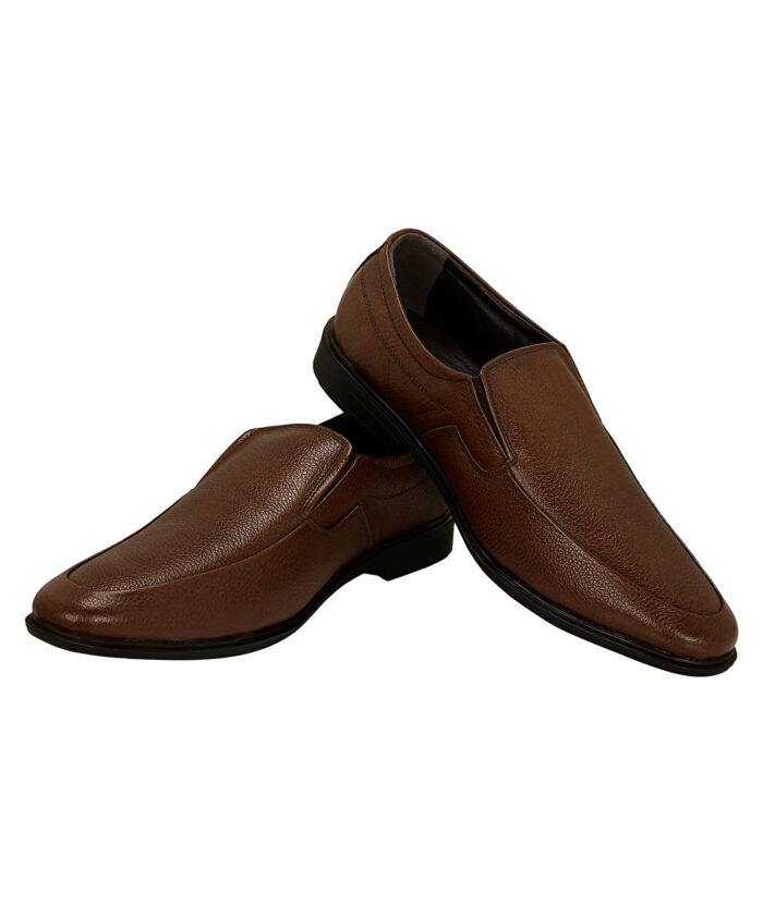 Brown Leather Slip On Shoes - Image 5