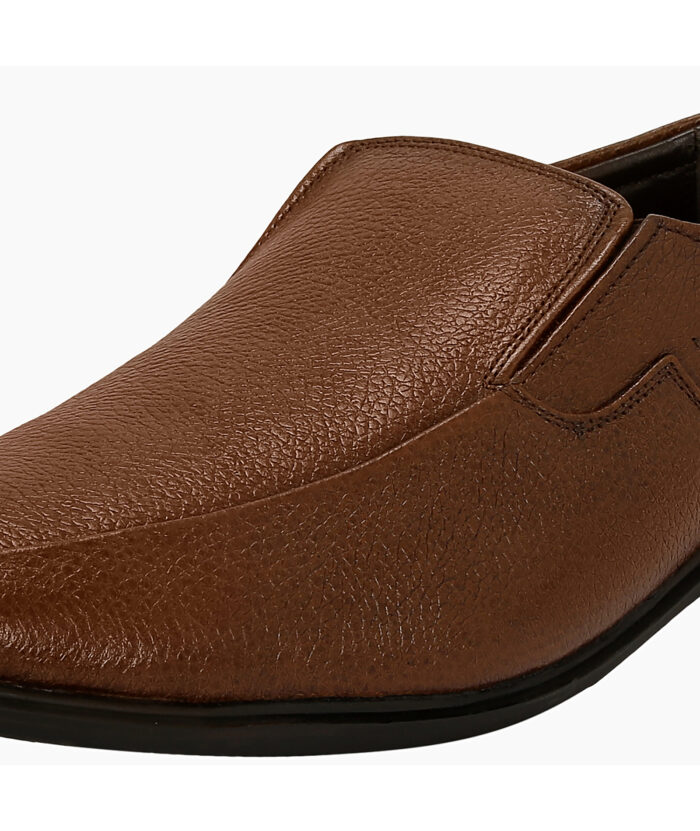 Brown Leather Slip On Shoes - Image 6