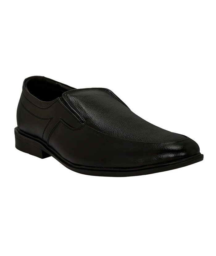 Black Leather Slip On Shoes