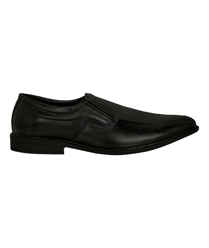 Black Leather Slip On Shoes - Image 6