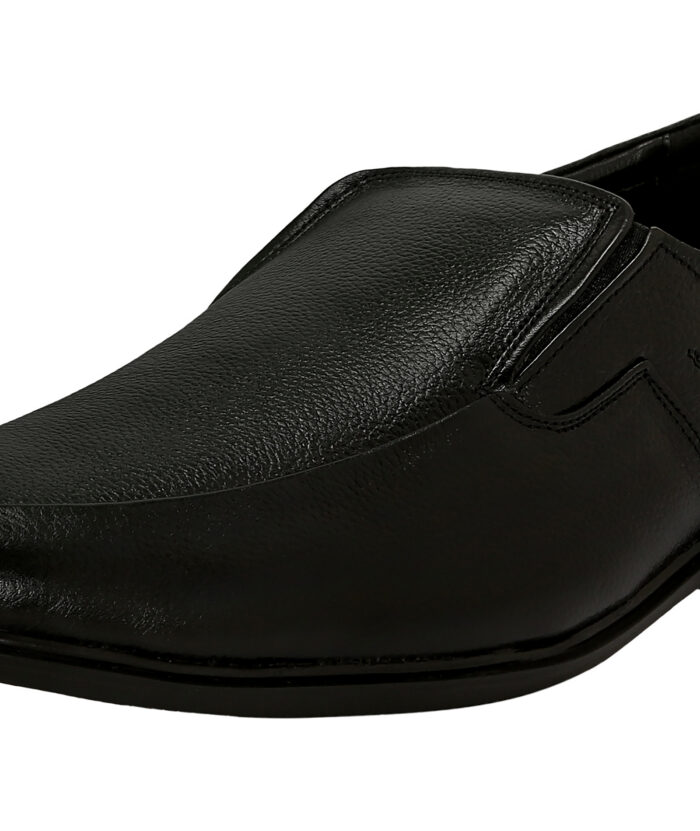 Black Leather Slip On Shoes - Image 2