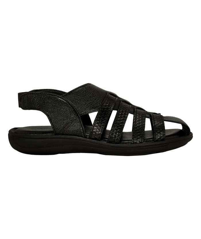 Black Leather Sandals - Image 2