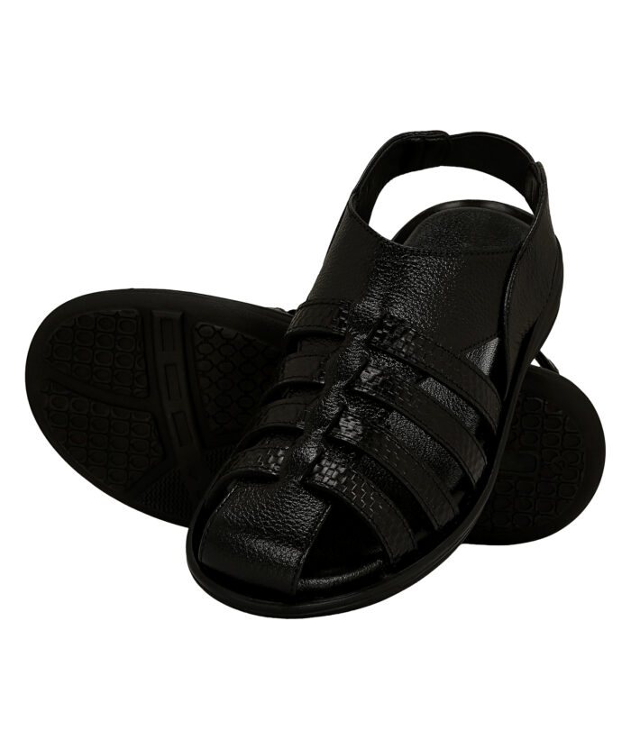 Black Leather Sandals - Image 5