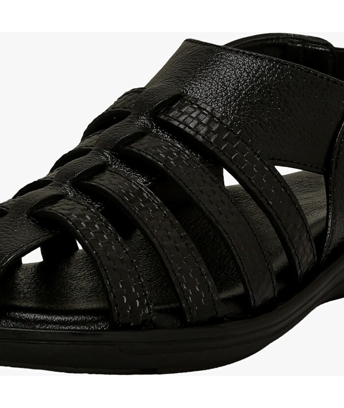 Black Leather Sandals - Image 6