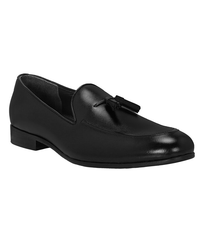 Black Leather Sole Slip Ons (Item 4423)