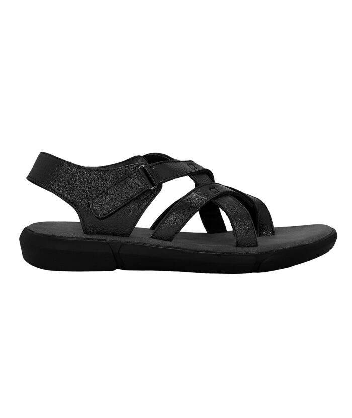 Black Leather Sandals (Item 3219) - Image 2