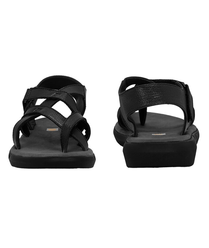 Black Leather Sandals (Item 3219) - Image 3