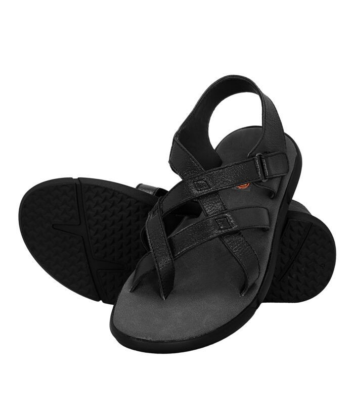 Black Leather Sandals (Item 3219) - Image 5