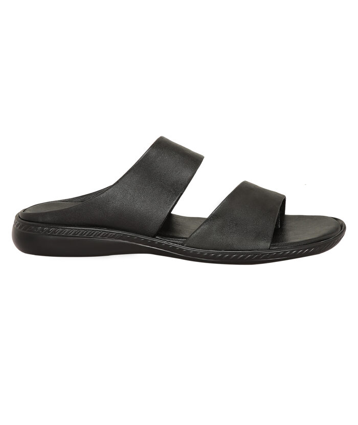 Black Leather Sandals (Item 9422) - Image 2