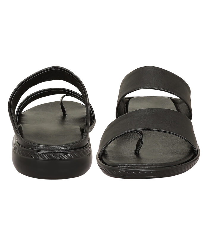 Black Leather Sandals (Item 9422) - Image 3