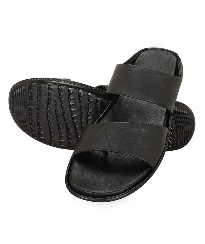 Black Leather Sandals (Item 9422) - Image 5