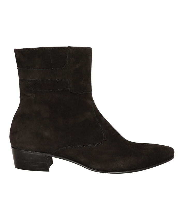 Black Nubuck Leather Sole Boots (Item 1000) - Image 2