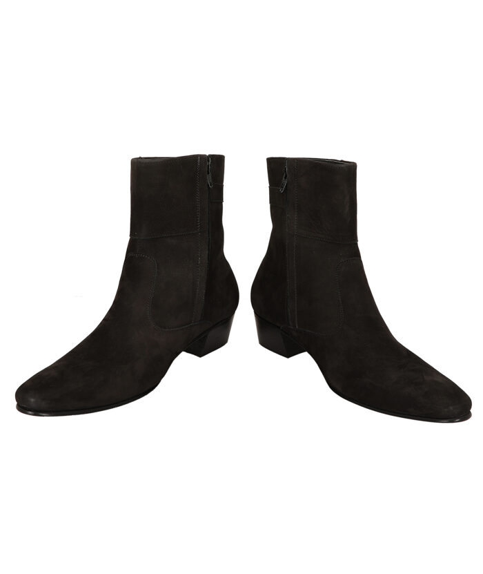 Black Nubuck Leather Sole Boots (Item 1000) - Image 5