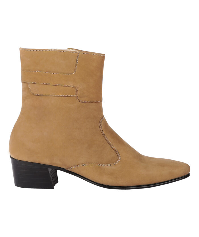 Beige Nubuck Leather Sole Boots (Item 1000) - Image 2