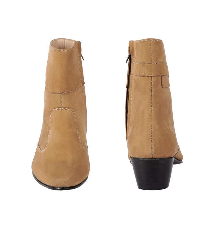 Beige Nubuck Leather Sole Boots (Item 1000) - Image 3