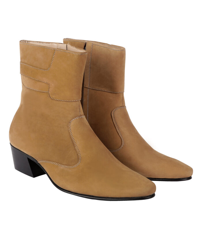 Beige Nubuck Leather Sole Boots (Item 1000) - Image 5