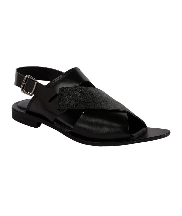 Black Leather Sole Sandals (Item 2925)