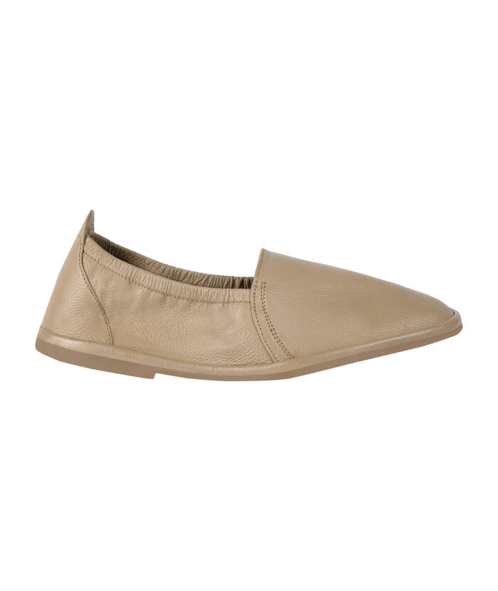 Beige Casual Leather Slip Ons (Item 5539) - Image 2