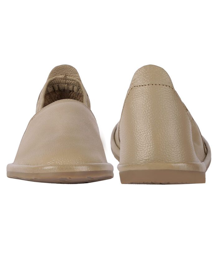 Beige Casual Leather Slip Ons (Item 5539) - Image 3