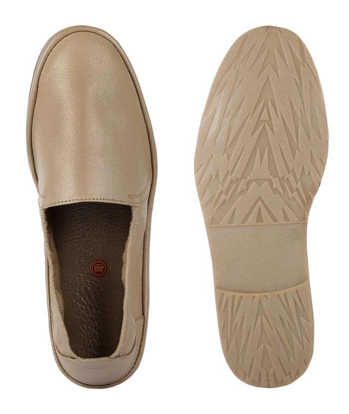 Beige Casual Leather Slip Ons (Item 5539) - Image 4