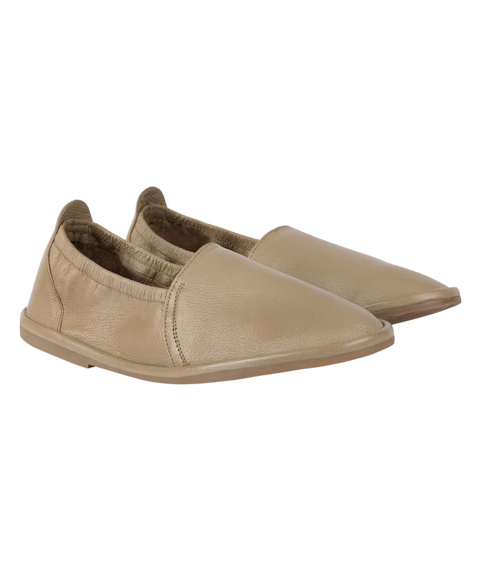 Beige Casual Leather Slip Ons (Item 5539) - Image 5