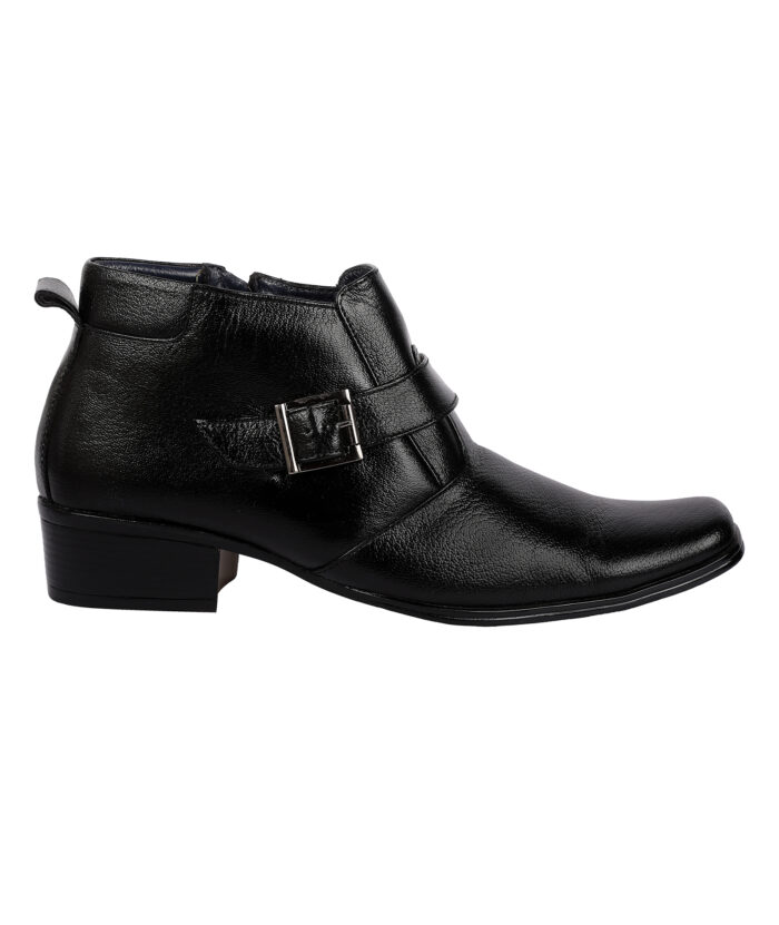 Black Leather Monk Strap Boots (Item 1110) - Image 5