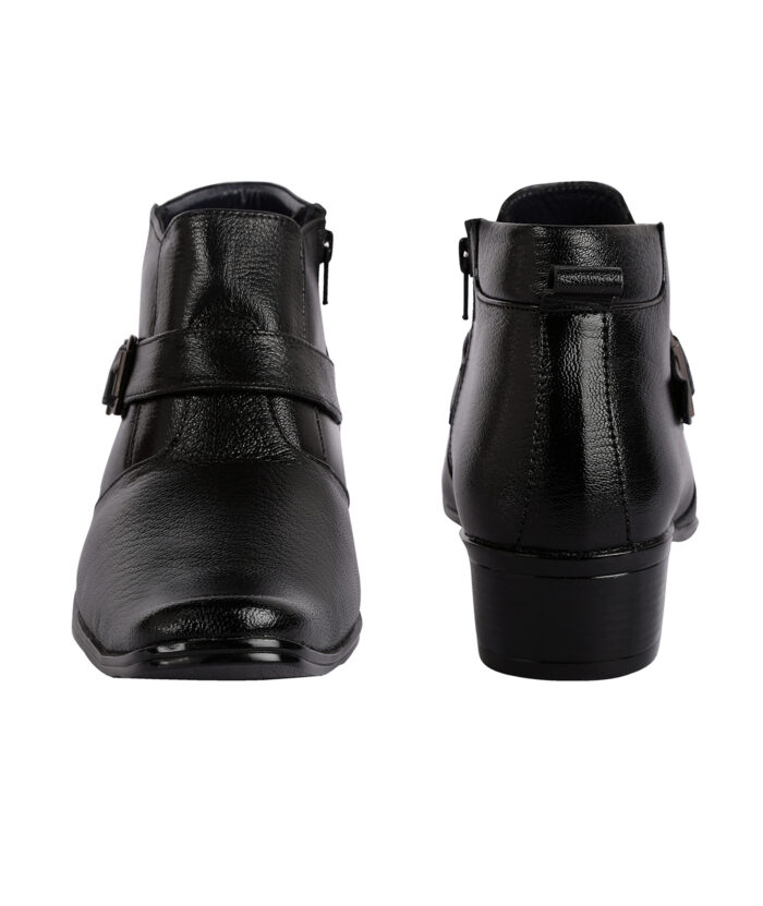 Black Leather Monk Strap Boots (Item 1110) - Image 2