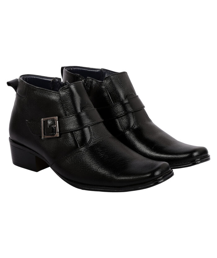 Black Leather Monk Strap Boots (Item 1110) - Image 4